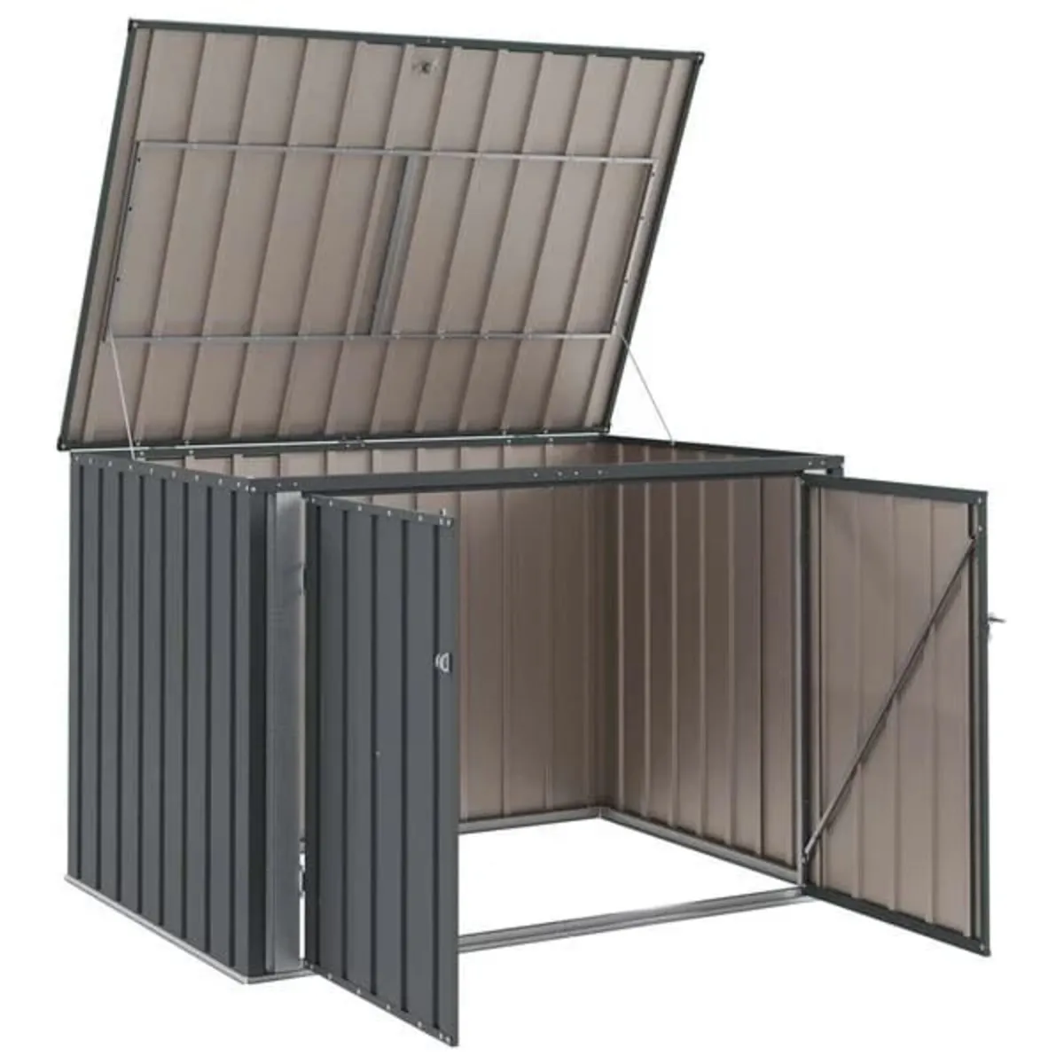 Garden Storage Box Black 151.5 x 107 x 100 cm Stee - Image 2