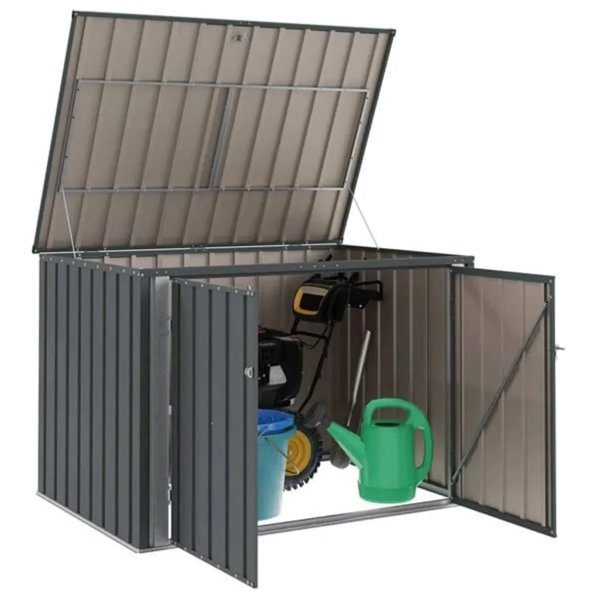 Garden Storage Box Black 151.5 x 107 x 100 cm Stee - Image 1