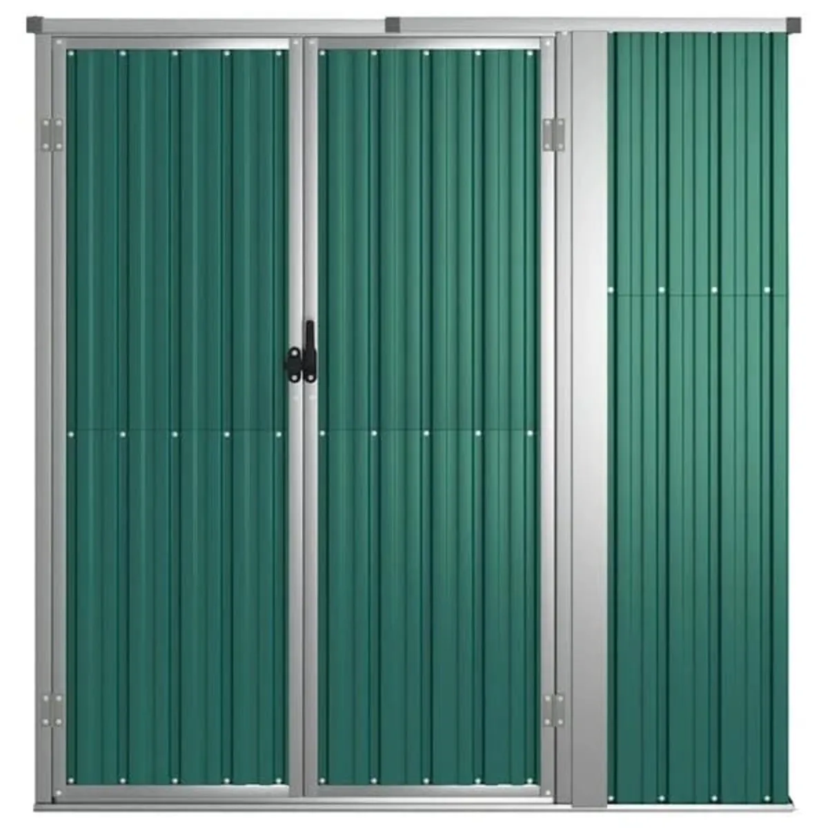 Garden Tool Shed Green 161x89x161 cm Galvanised St - Image 2