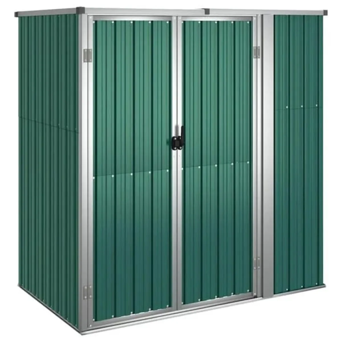Garden Tool Shed Green 161x89x161 cm Galvanised St - Image 1