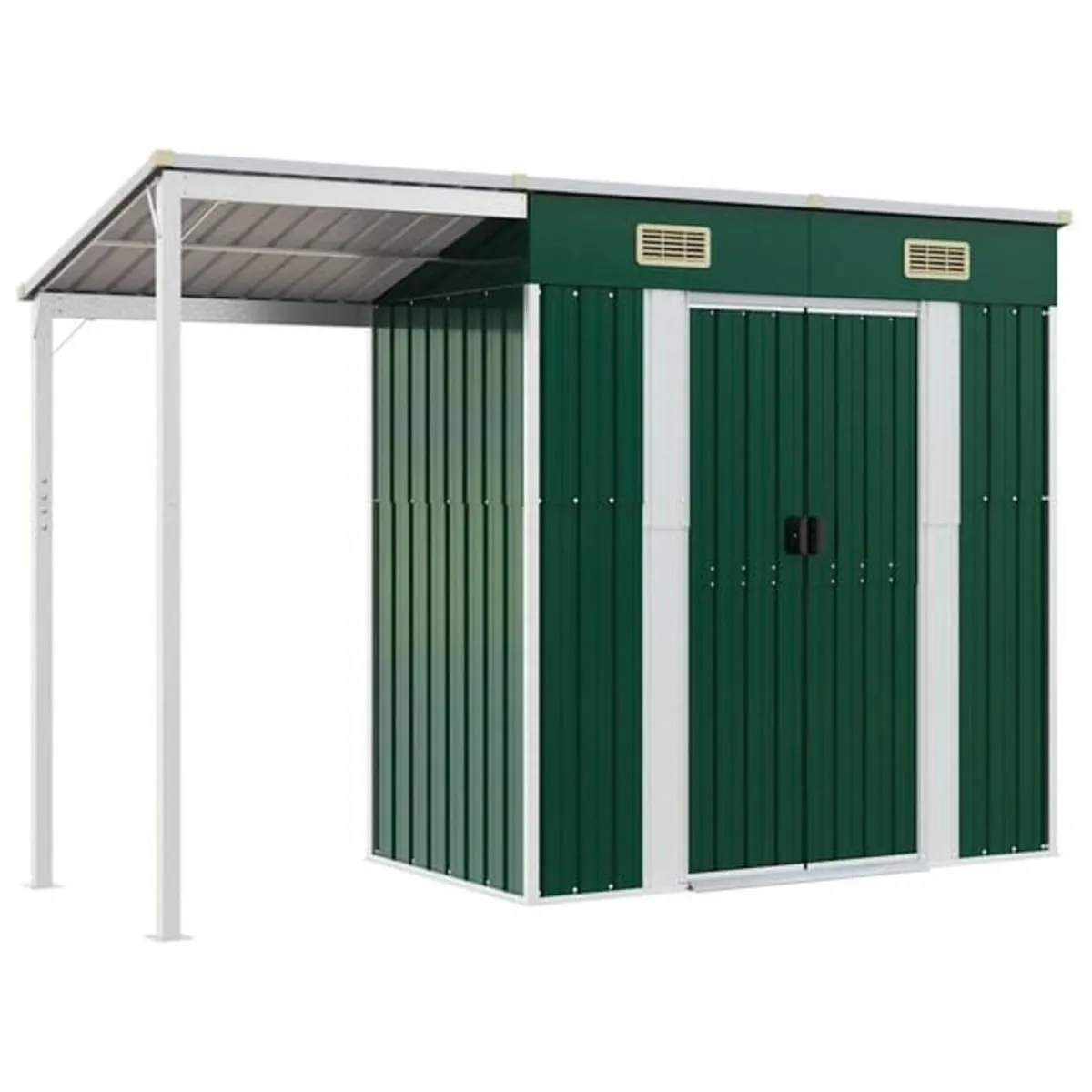 Garden Shed with Extended Roof Green 277x107x181 c - Image 3