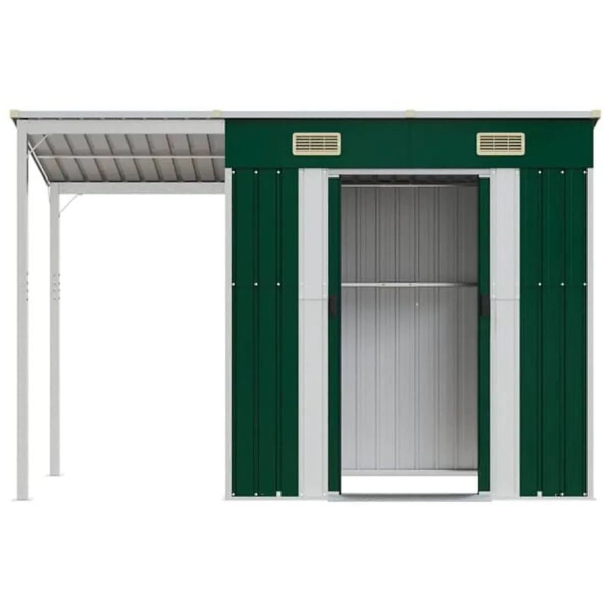 Garden Shed with Extended Roof Green 277x107x181 c - Image 4
