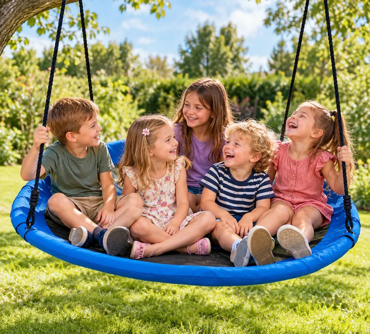 5ft Large Round Saucer Tree Swing 317kg Blue - Image 3