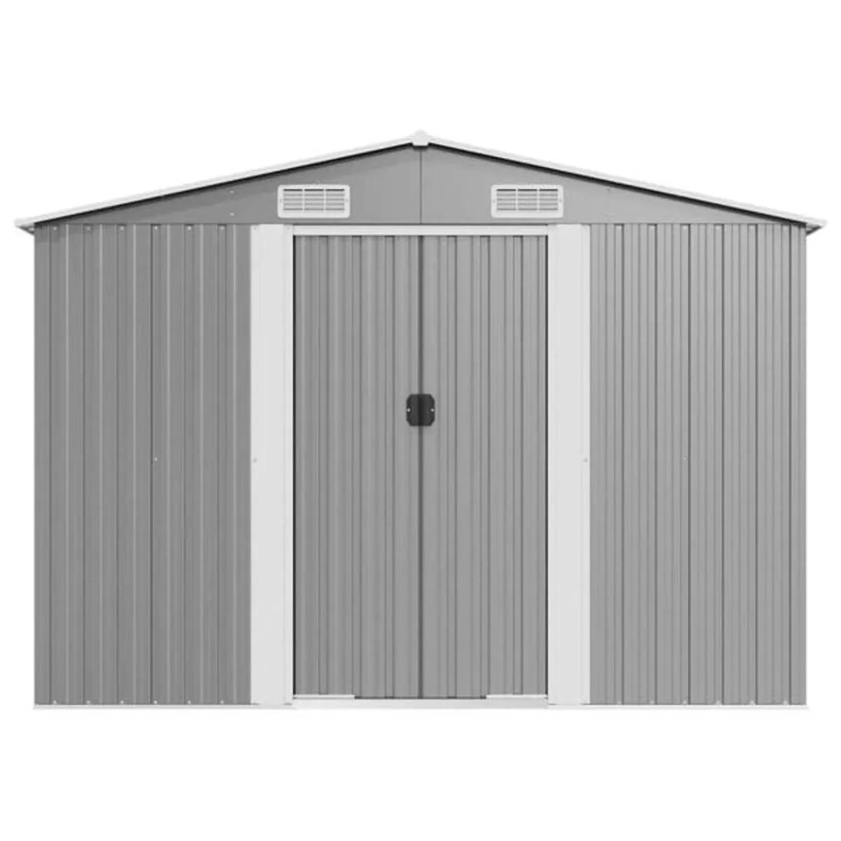 Garden Shed Grey 257x779x181 cm Galvanised steel - Image 4