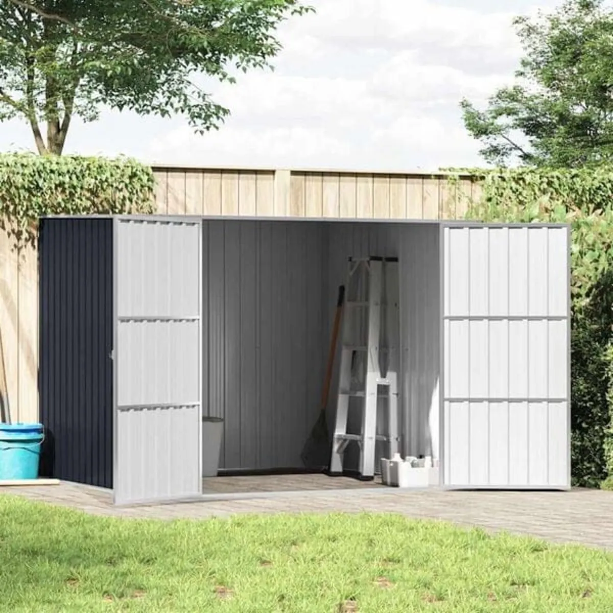 Garden Shed Anthracite 195x198x159 cm Galvanised S - Image 4