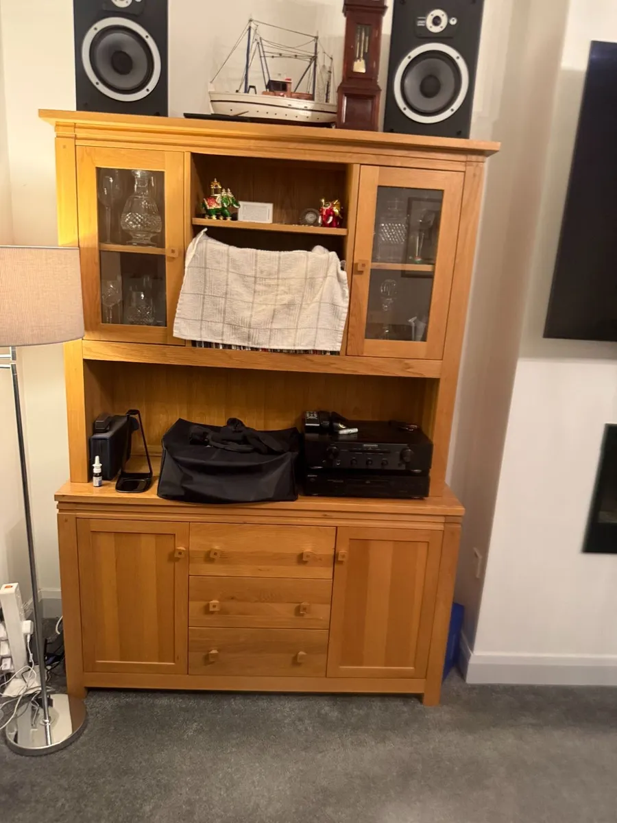 Solid Oak Dresser & Display Unit and other items. - Image 1