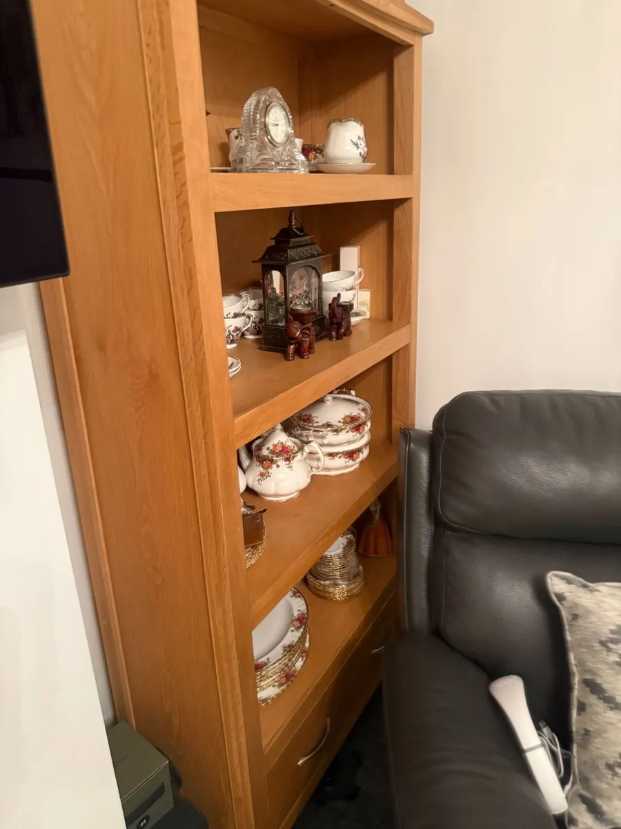 Solid Oak Dresser & Display Unit and other items. - Image 3