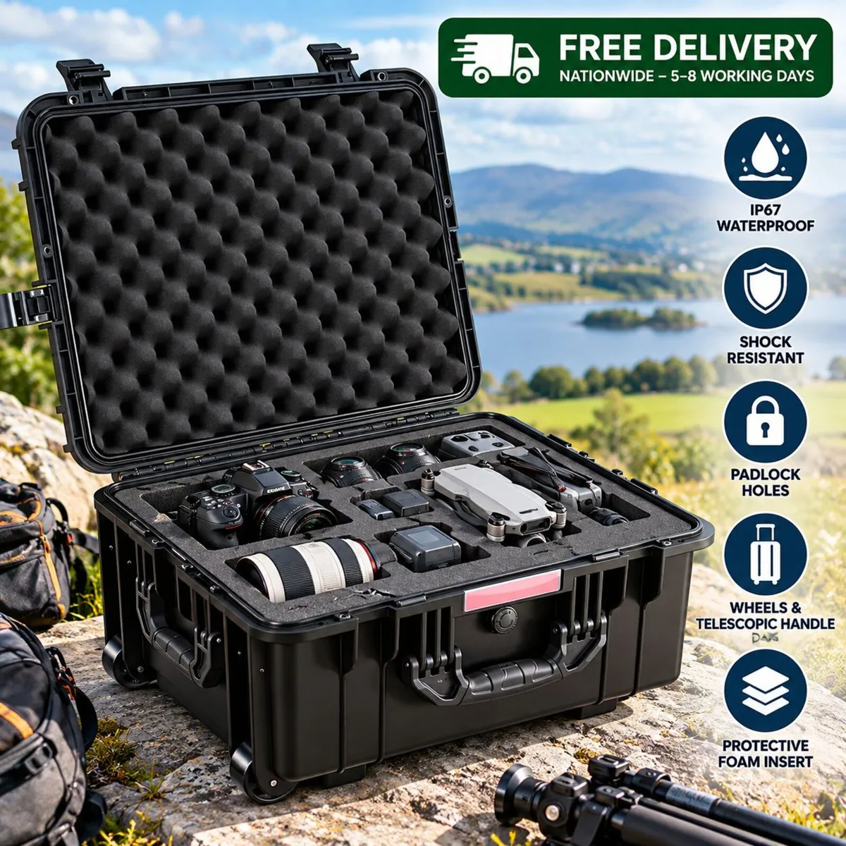 71L IP67 Waterproof Hard Protective Case with Whee - Image 1
