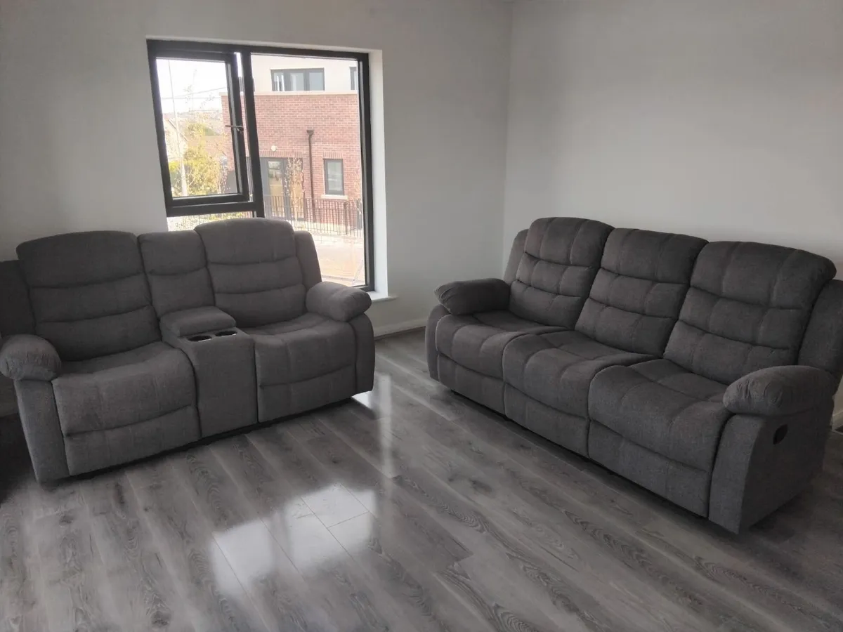 Ivy Reclining Fabric Sofa Delivered Across Ireland - Image 1