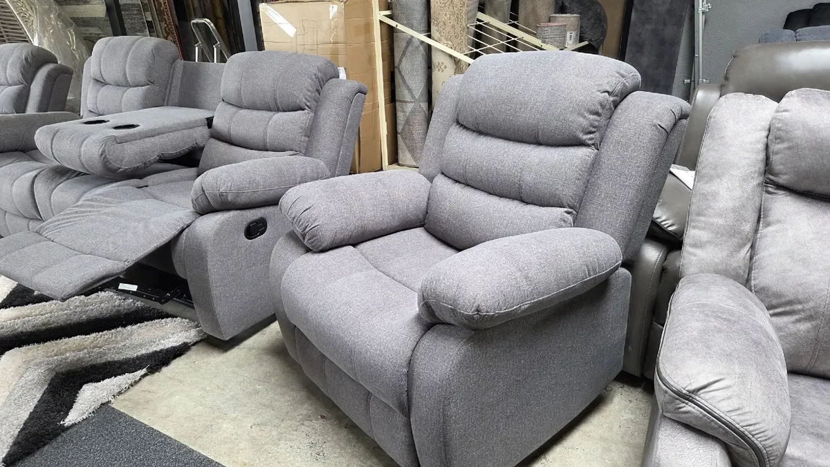 Ivy Reclining Fabric Sofa Delivered Across Ireland - Image 4