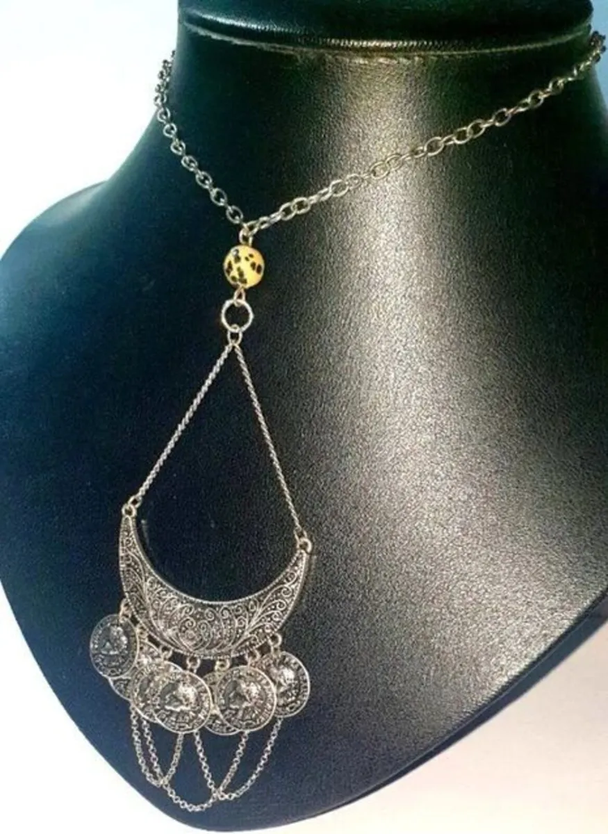 Vintage Boho Silver Statement Necklace - Image 4