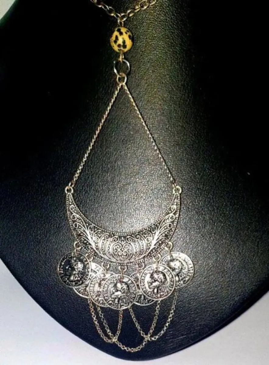 Vintage Boho Silver Statement Necklace - Image 2