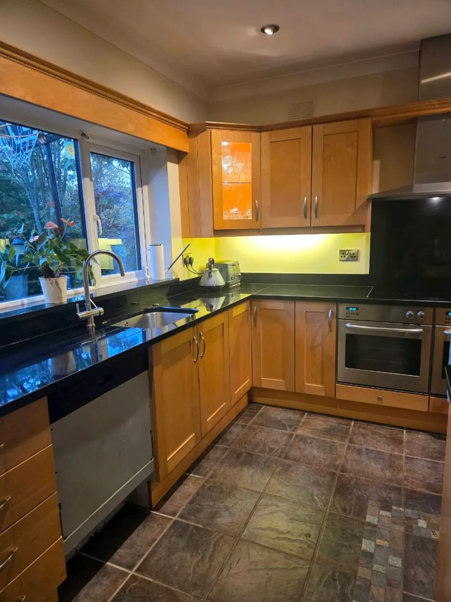 Solid Maple Fitted Kitchen with Island and dresser - Image 1