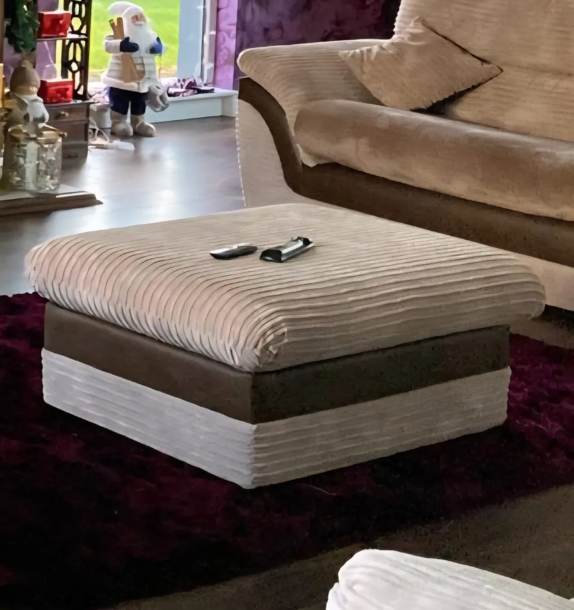Three x 3 seater matching Sofas and ottoman - Image 3