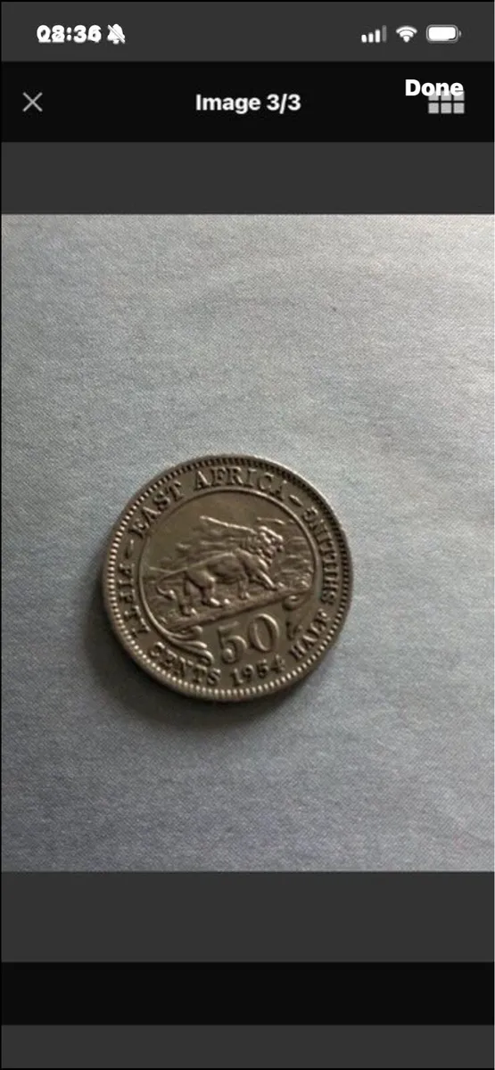 East Africa 1954 Fifty Cents/ Half Shilling - Image 2