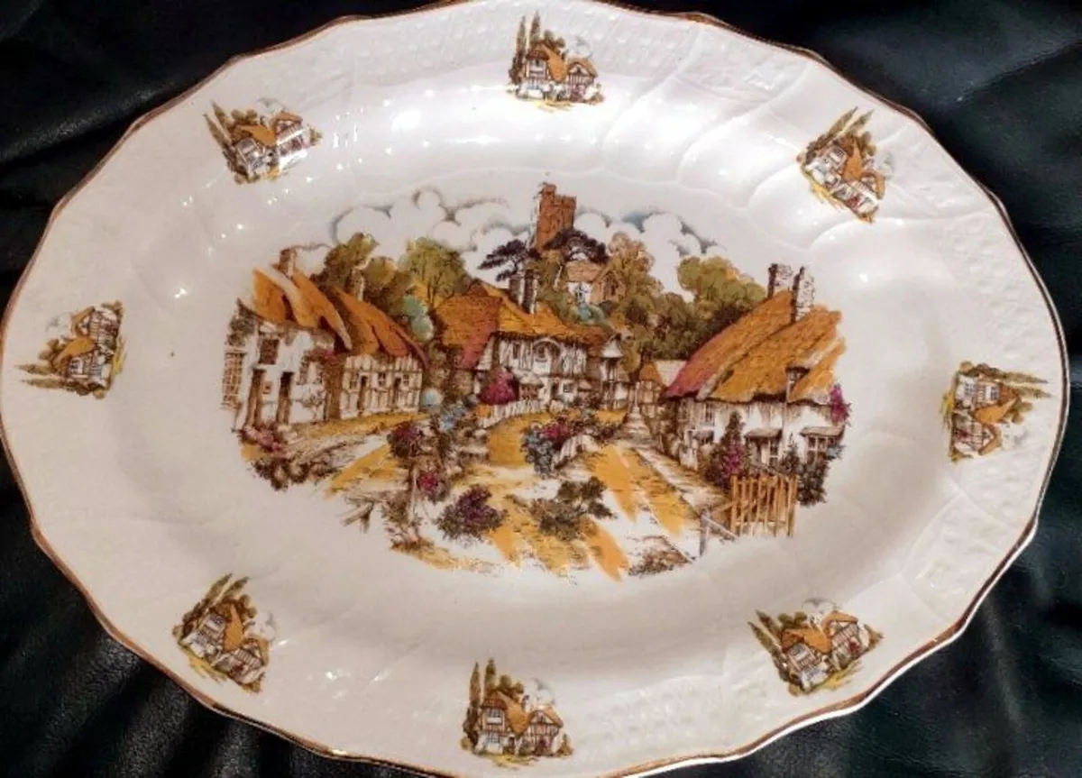 Vintage English Bone China Large Serving Platter - Image 1