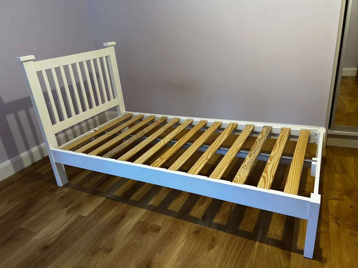 Single Bed & Mattress - White - Image 2