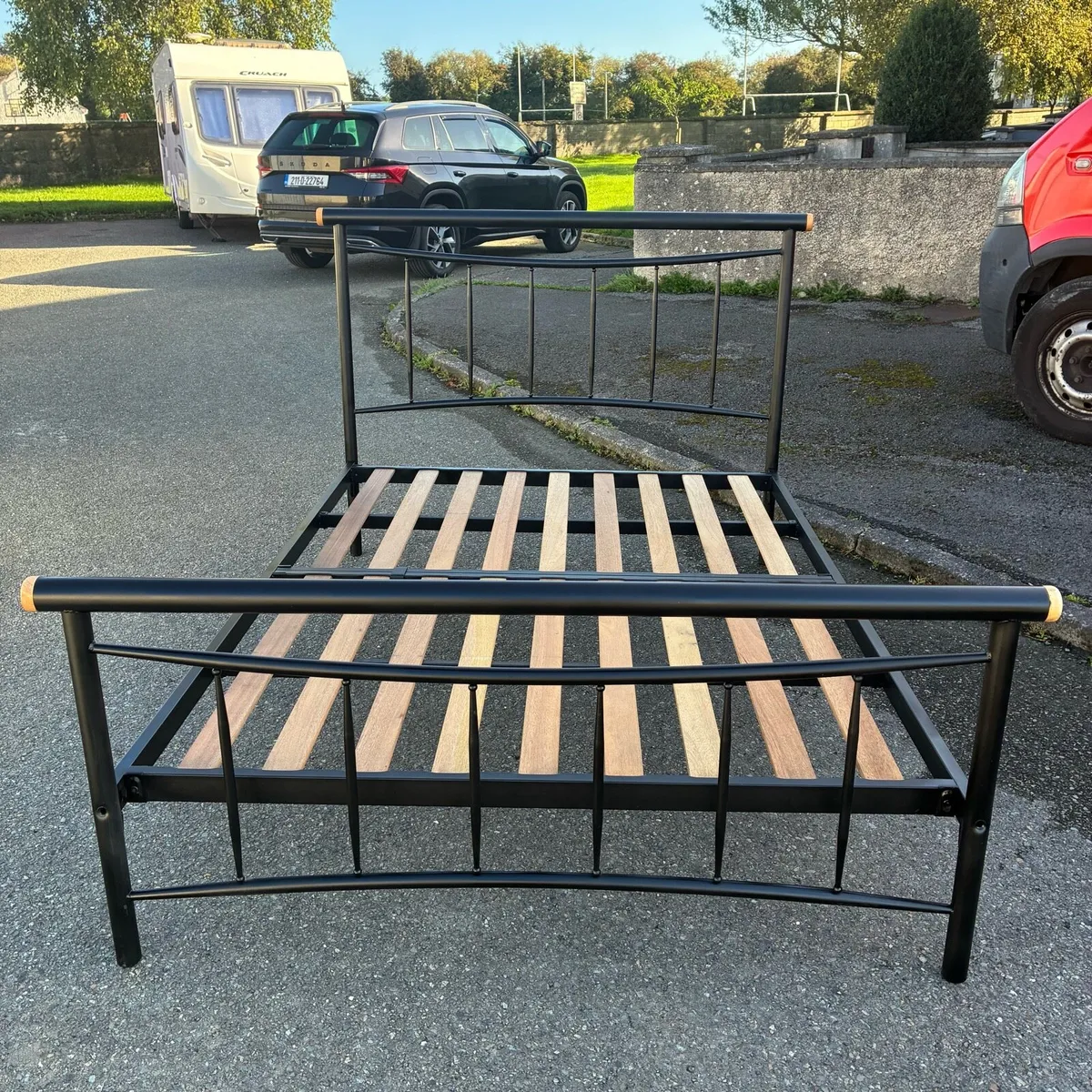 Black double bed frame - Image 1