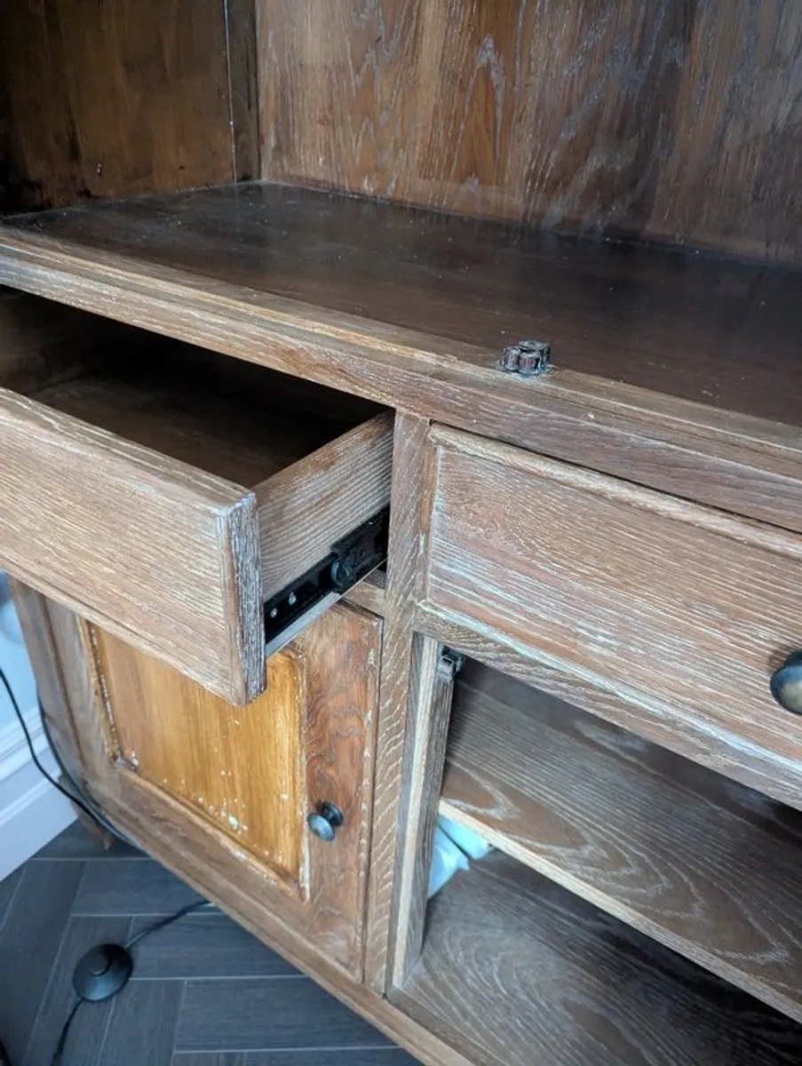 Rustic Solid Oak Display Cabinet - Image 3