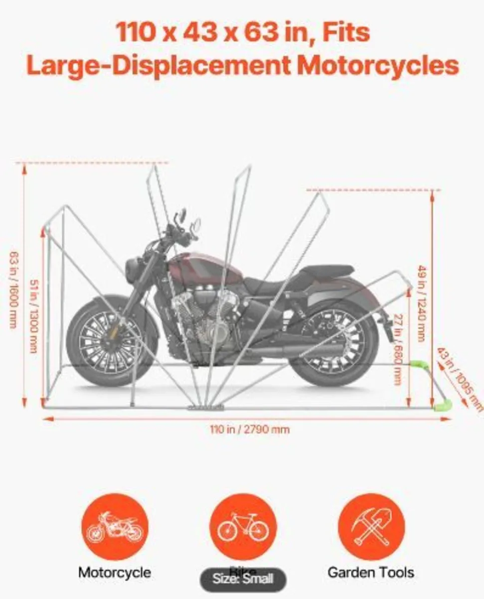 Motorcycle Storage Shelter with Security Lock - Image 2
