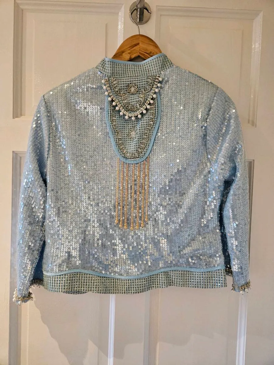 Elegantly Blue Handmade Chinese Dress - Image 4