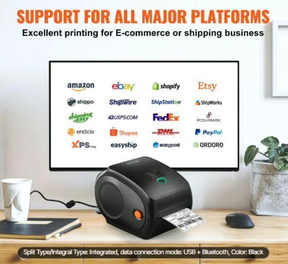 Thermal Label Printer, 300DPI for 4x6 Mailing Pac - Image 3