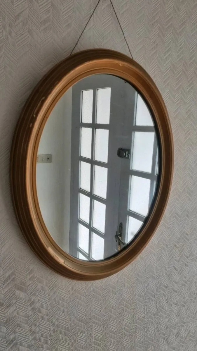 Antique Oval Mirror - Image 2