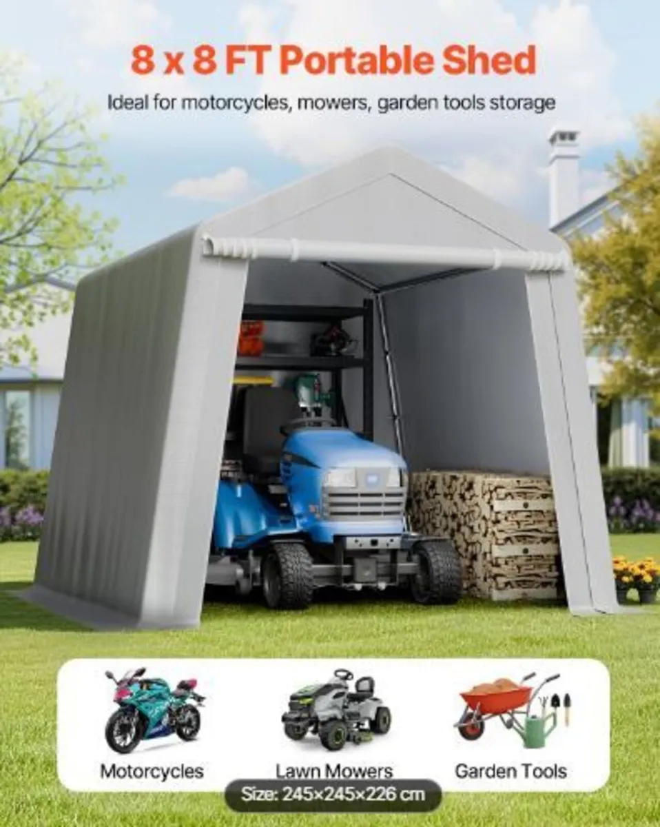 Outdoor Storage Shed, 8 x 8 ft Portable - Image 2