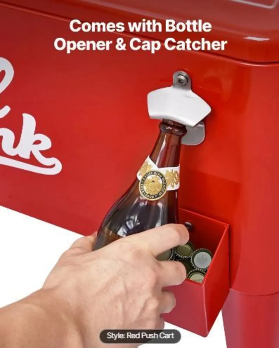 Rolling Ice Chest, Holds to 50 Bottles / 110 Cans - Image 3