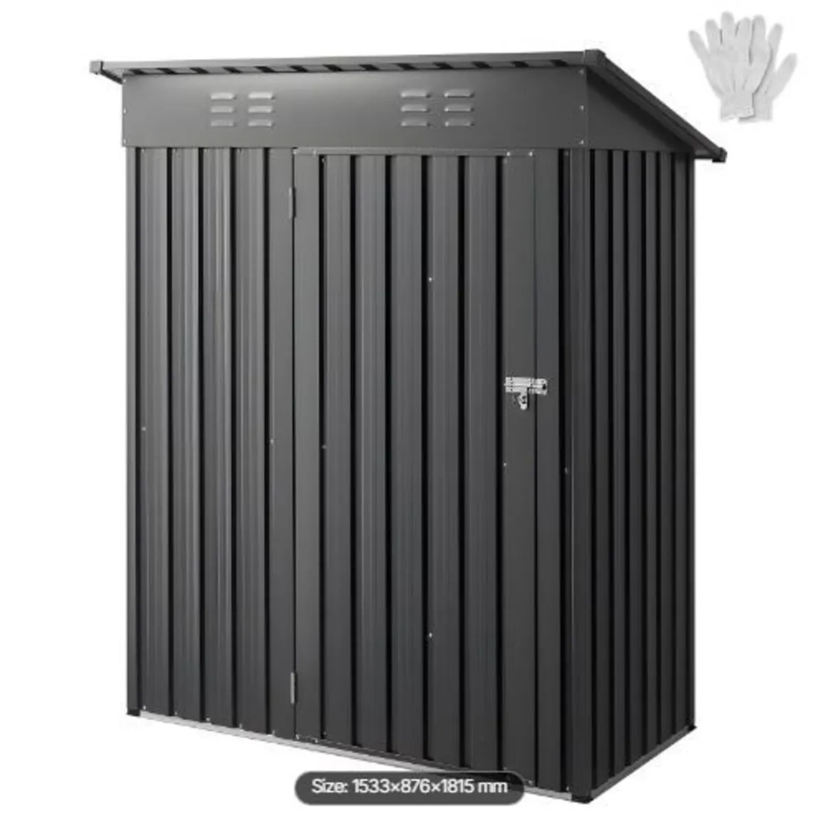 1533 x 876 x 1815 mm Metal Garden Shed - Image 2