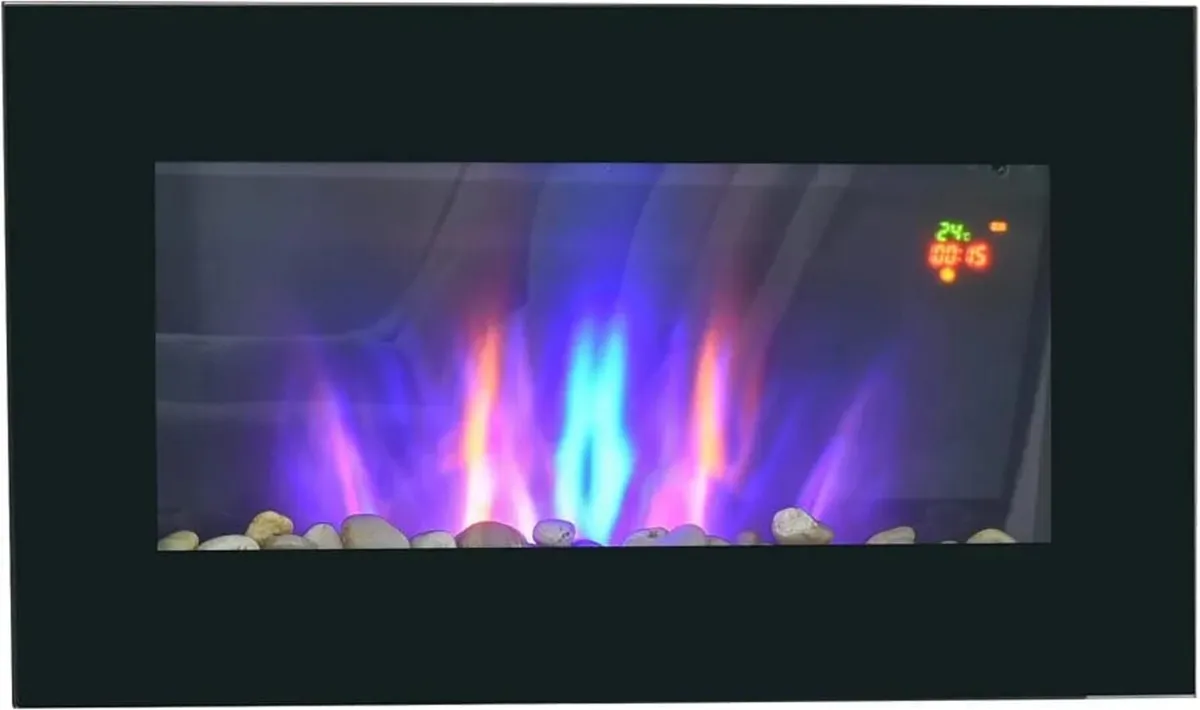 900W/1800W Electric Wall Fireplace with LED Flame - Image 1