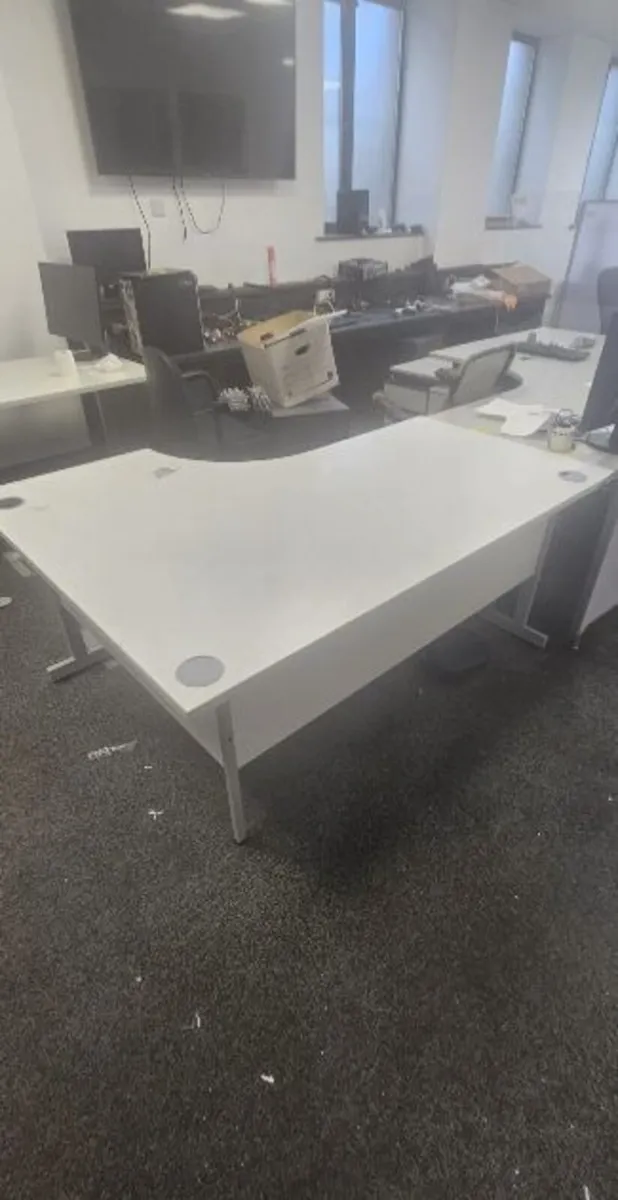 White Corner Office Desks for Sale - Image 1