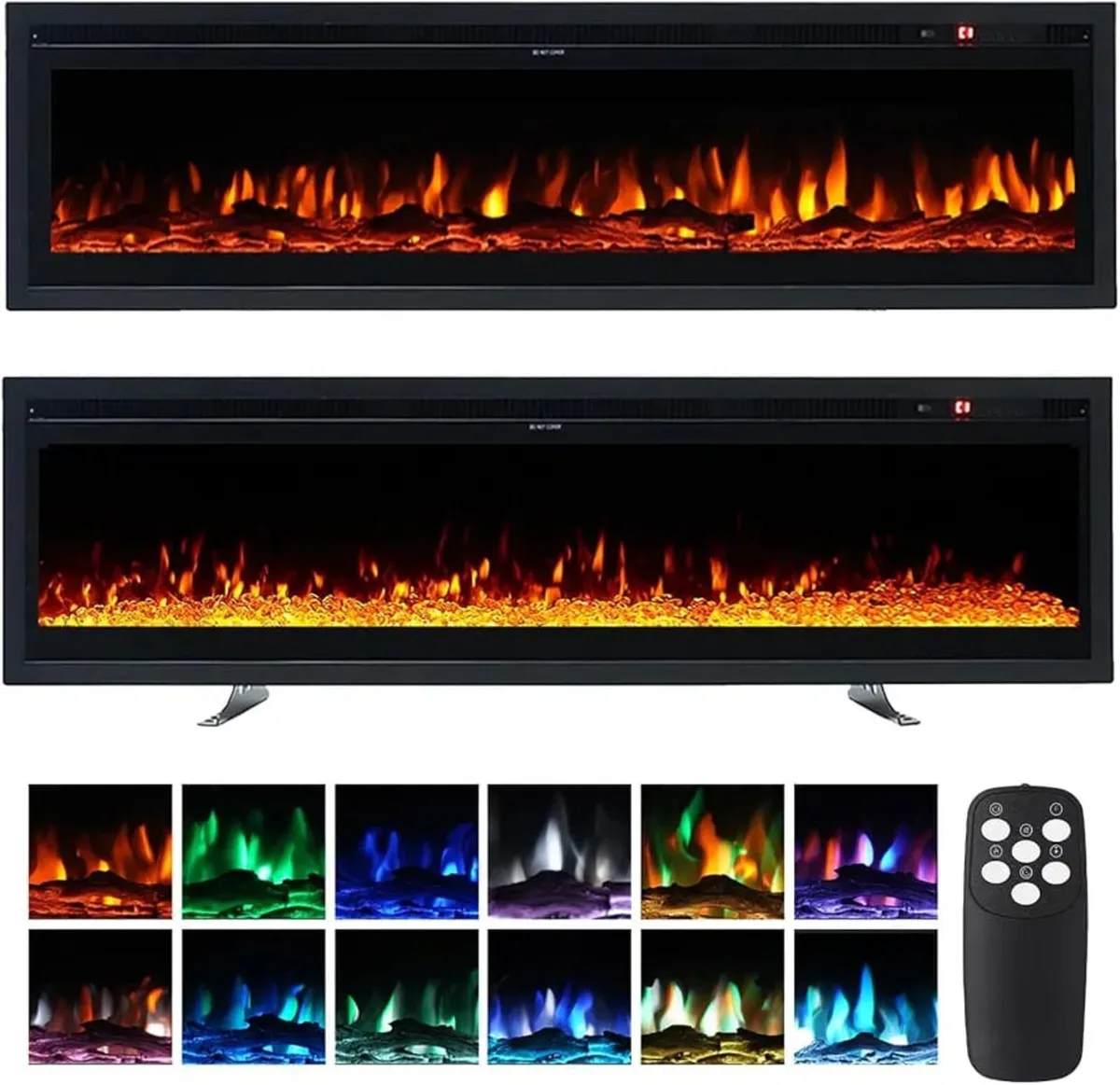 3 IN 1 Electric Fire 152cm/60" Wall Mounted/Recess - Image 1