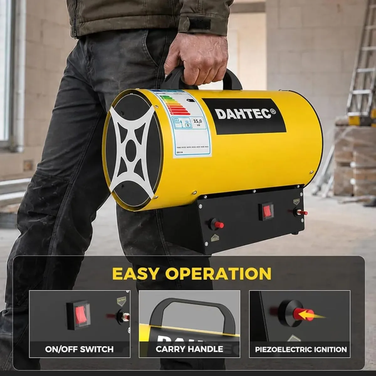 51,180 BTU/hr Portable Industrial Gas Space Heater - Image 3