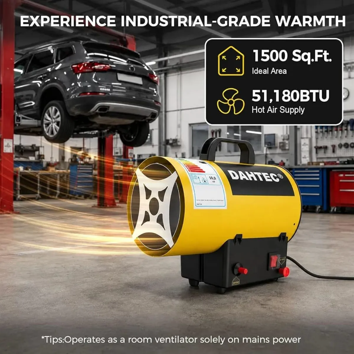 51,180 BTU/hr Portable Industrial Gas Space Heater - Image 4