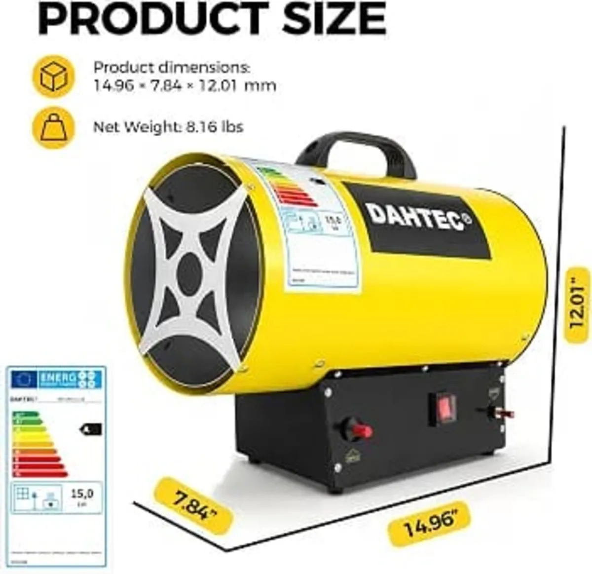 51,180 BTU/hr Portable Industrial Gas Space Heater - Image 2