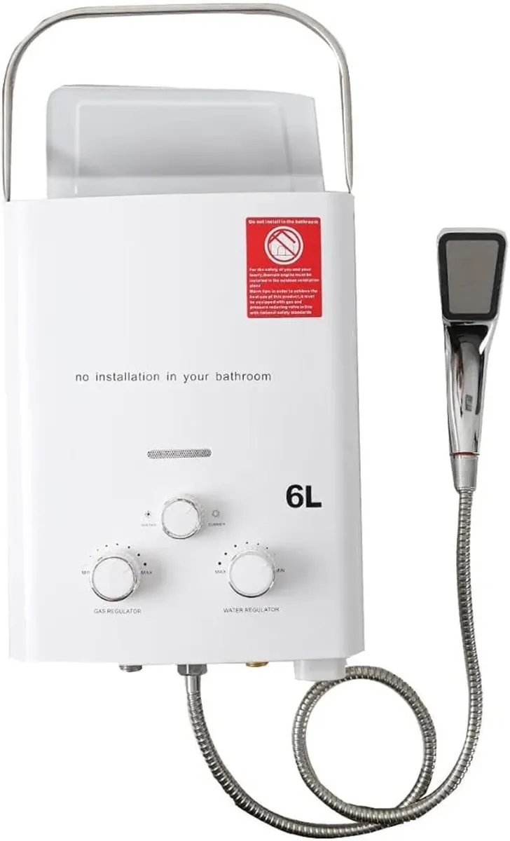 6L LPG Propane Gas Water Heater, 1.6 GPM Portable - Image 1
