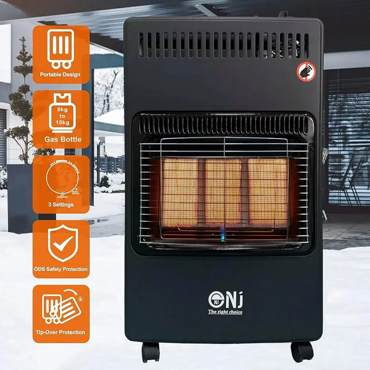 Gas Heater Indoor Mobile Foldable 4.2kW Regulator - Image 1