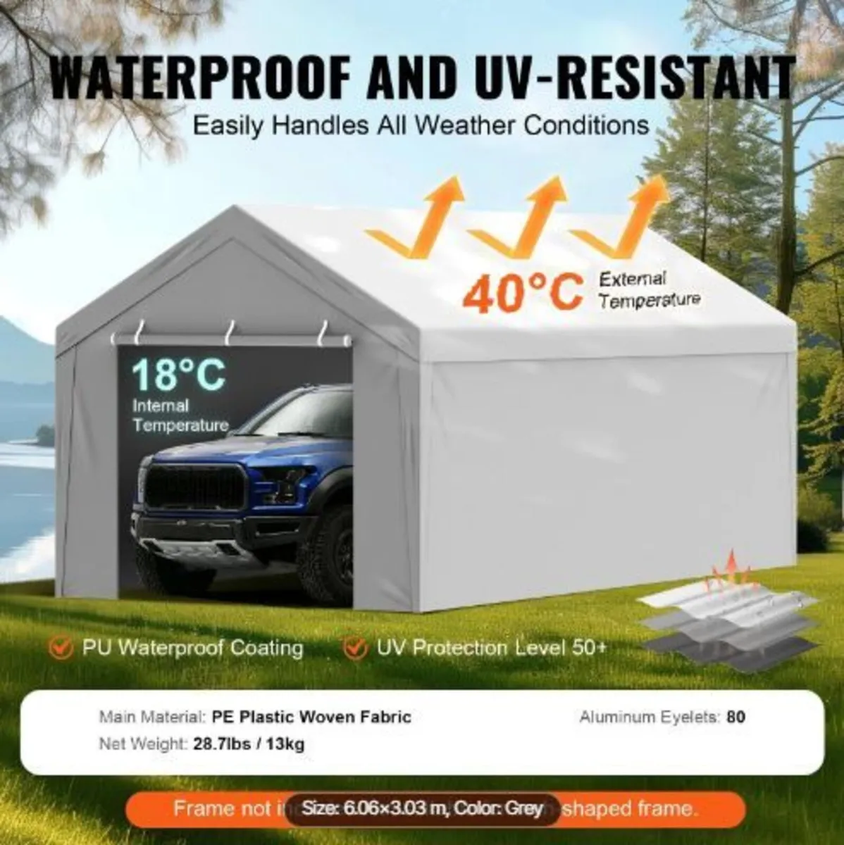 Carport Replacement Canopy Cover Top - Image 1