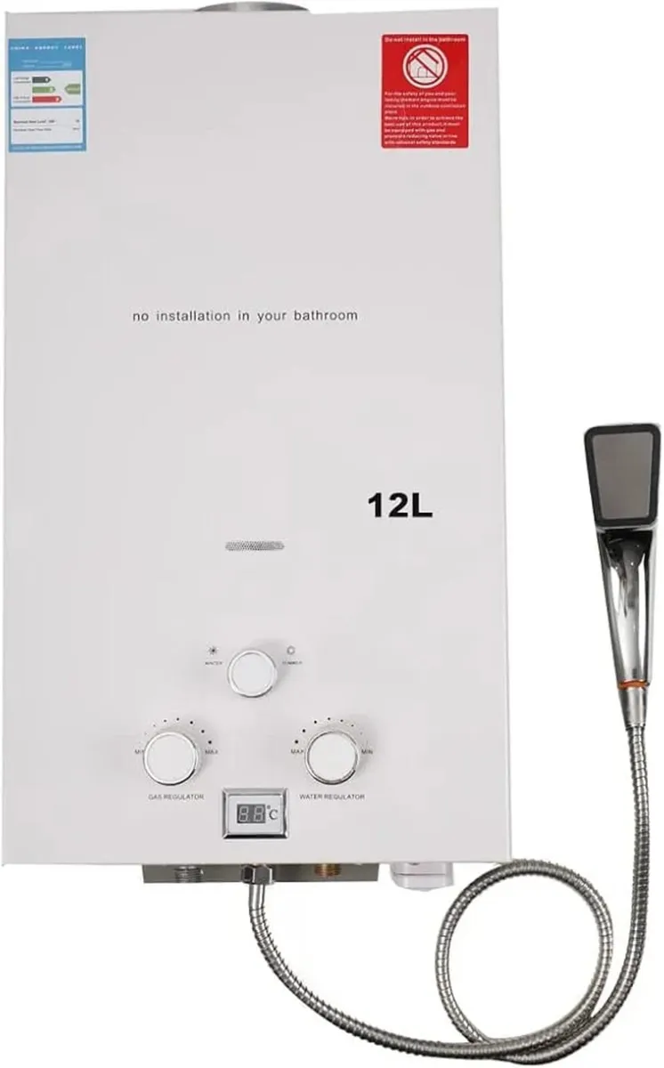Tankless Hot Water Heater, Portable 12L Tankless W - Image 1