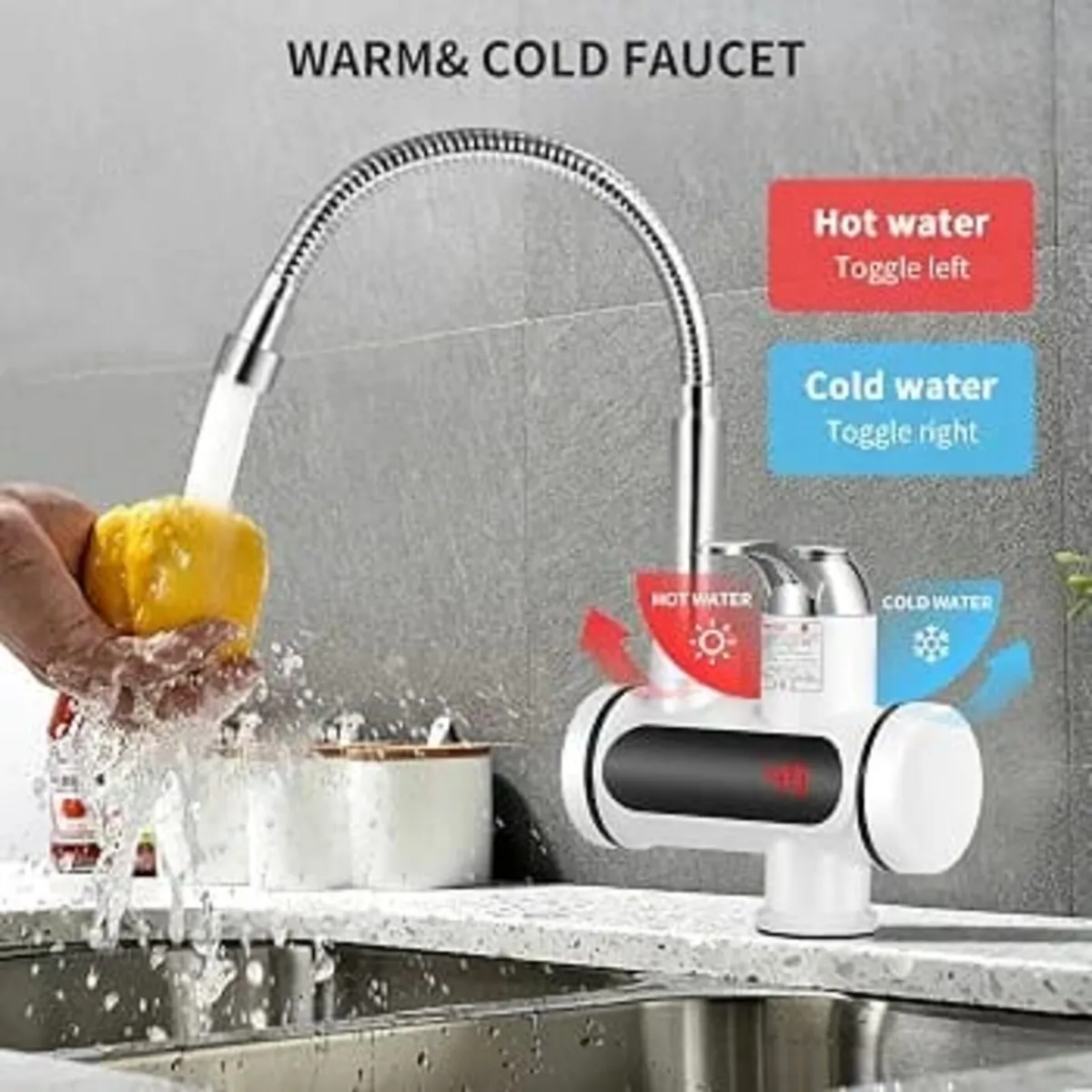 Instant Hot Water Tap, 220V 3000W Tankless Electri - Image 4