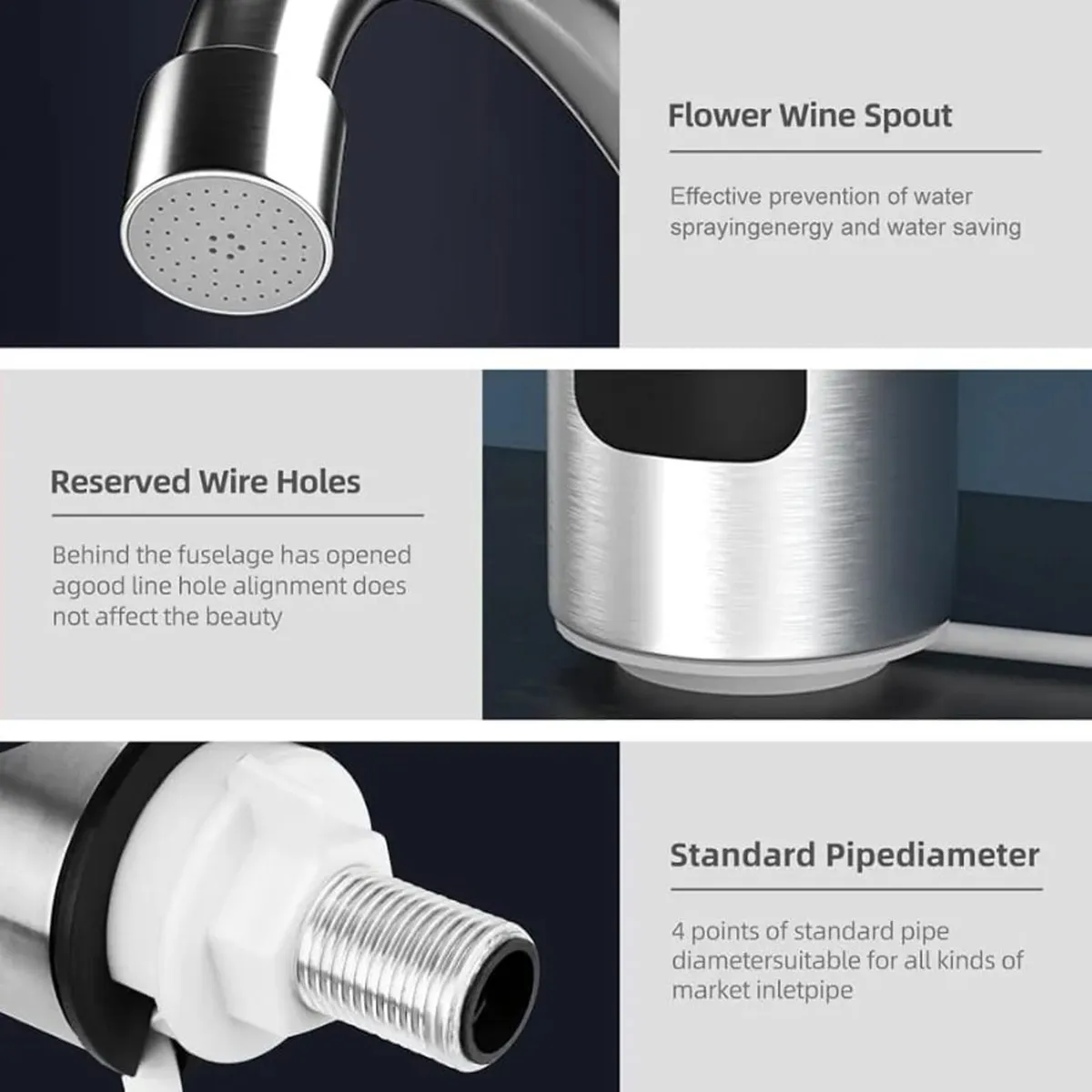 Hot Water Tap 220V 3000W, Electric Tap with LED Di - Image 2