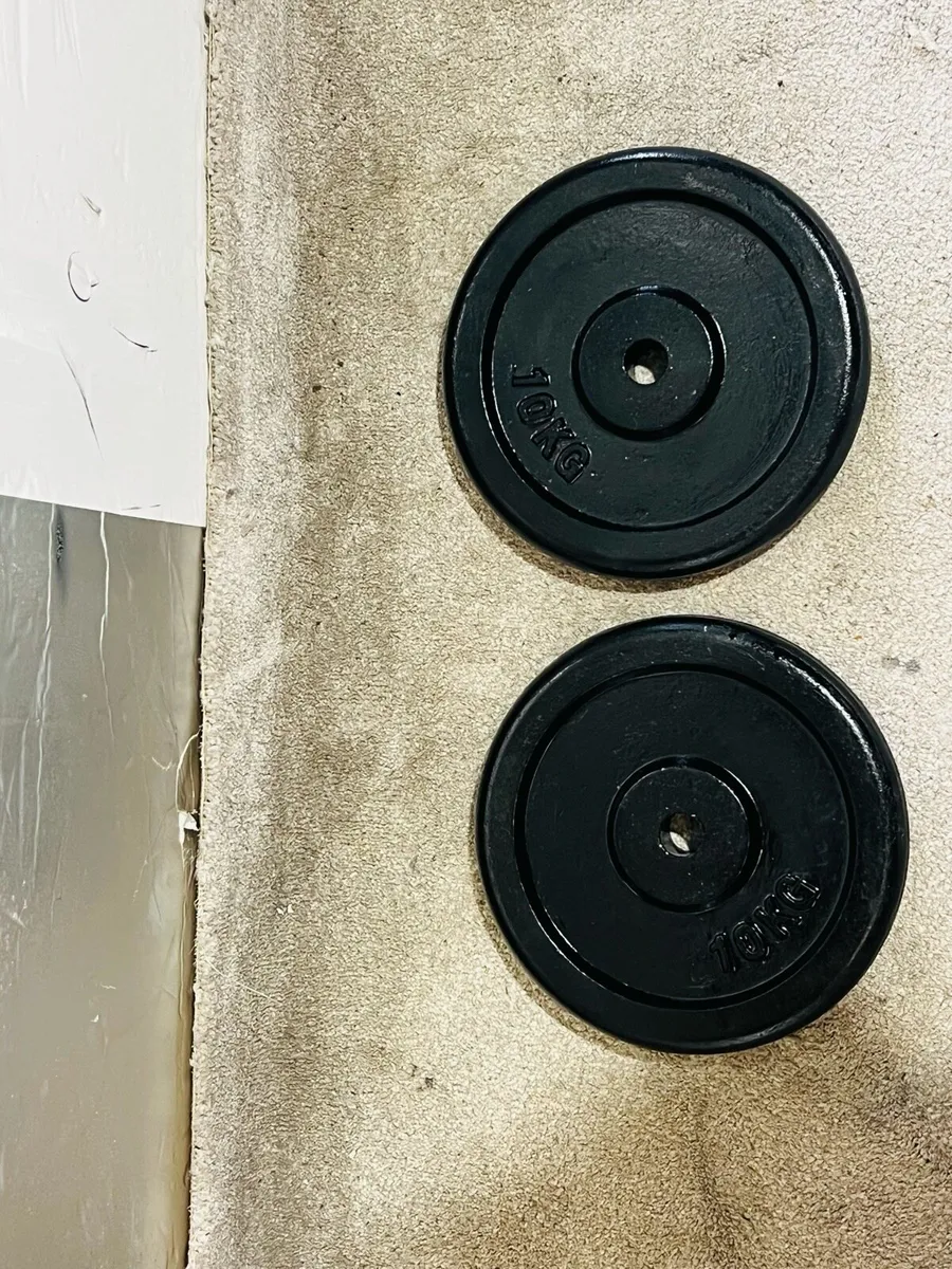 2 X 10 KG CAST IRON  PLATES 1”