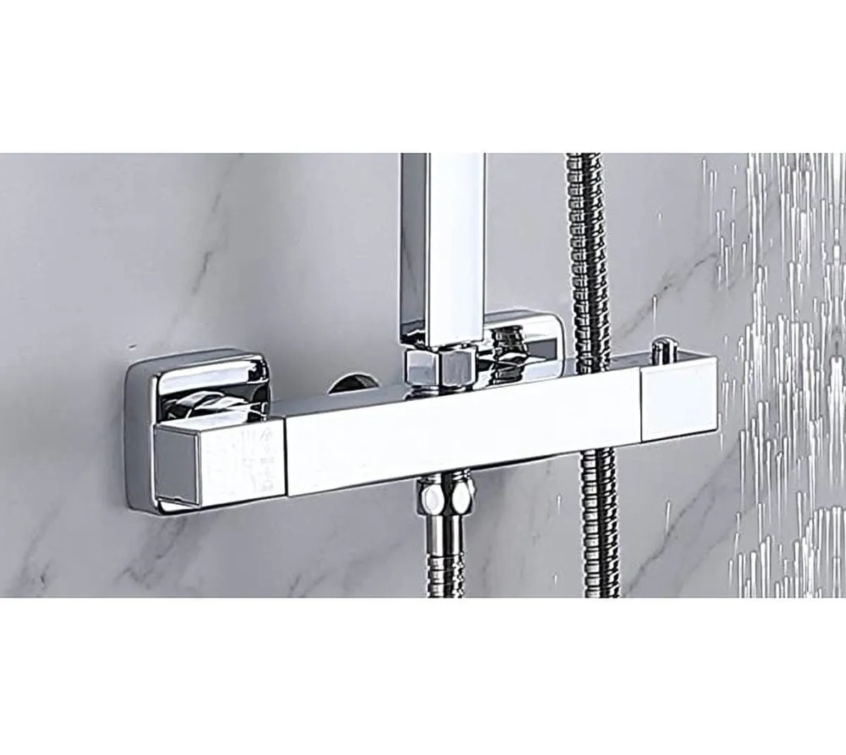Bathroom Thermostatic Shower Mixer Set Handheld Sh - Image 2