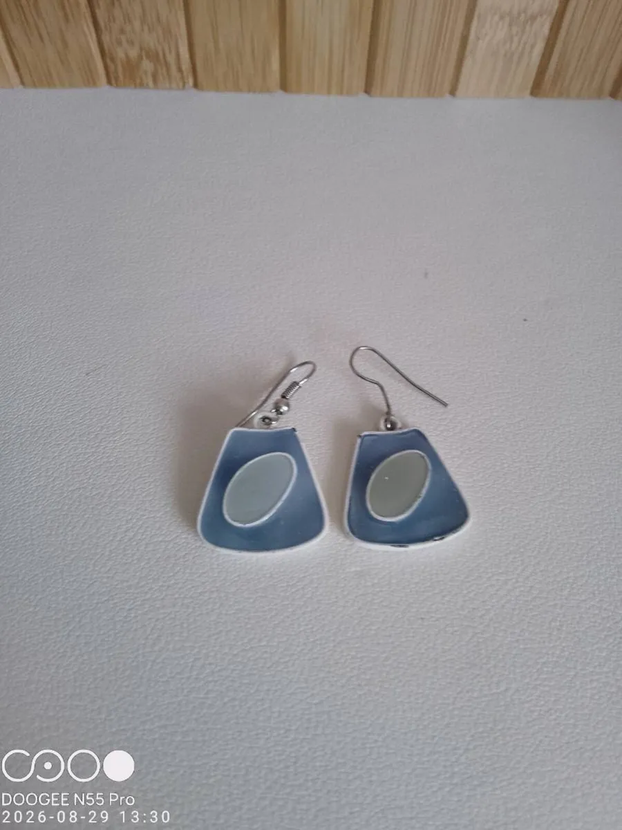 Women's Handmade Vintage Ceramic Earrings - Image 1