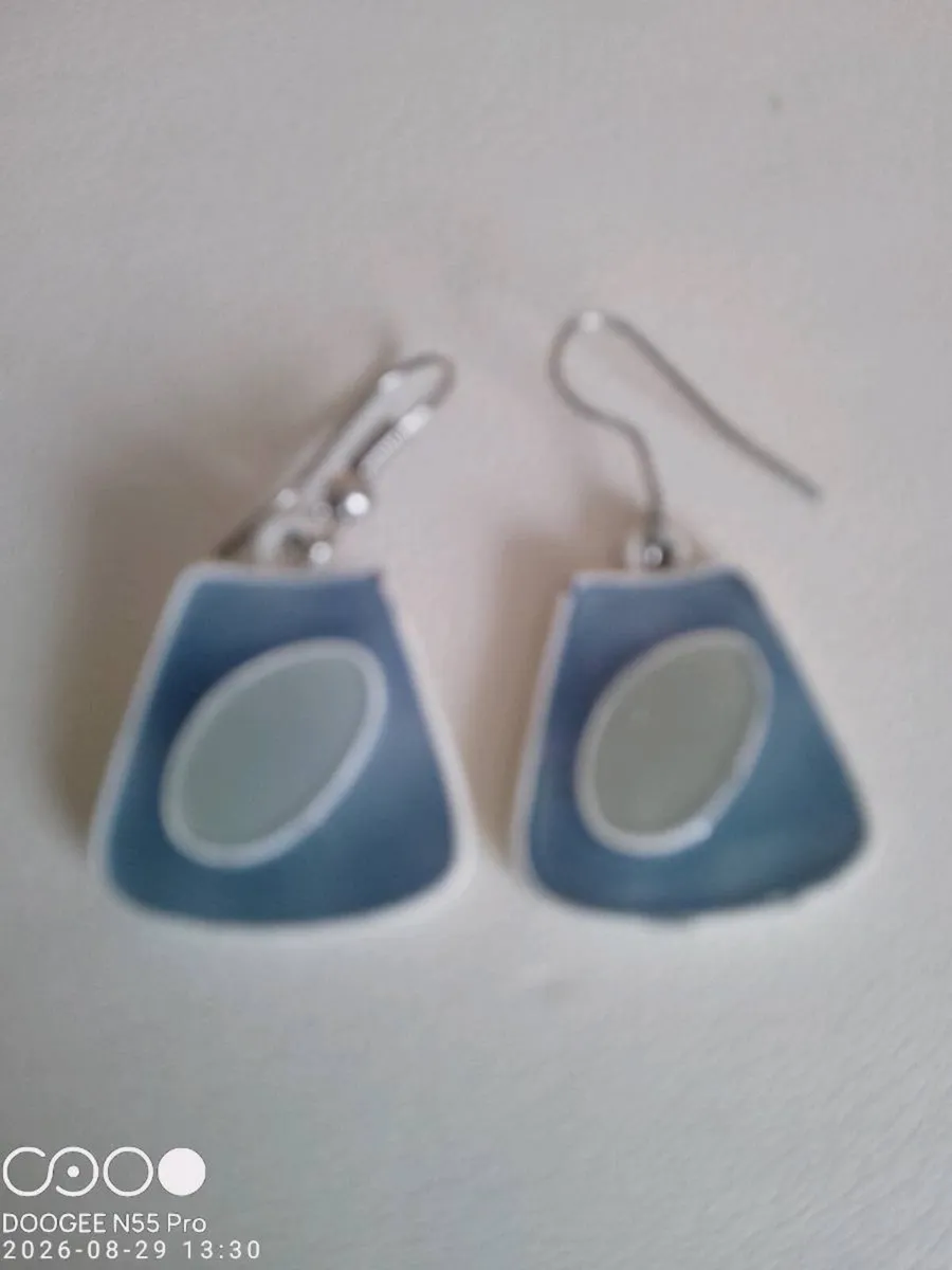 Women's Handmade Vintage Ceramic Earrings - Image 2
