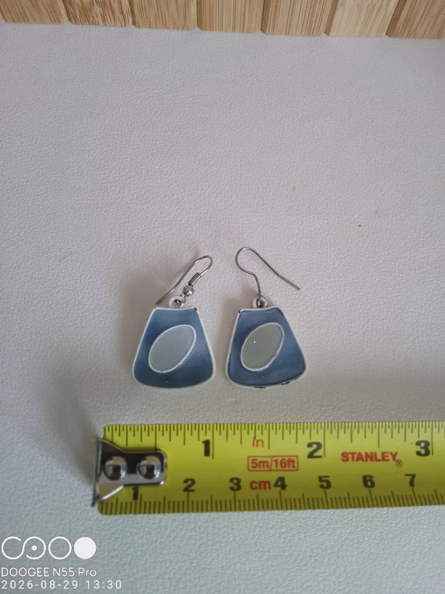 Women's Handmade Vintage Ceramic Earrings - Image 3