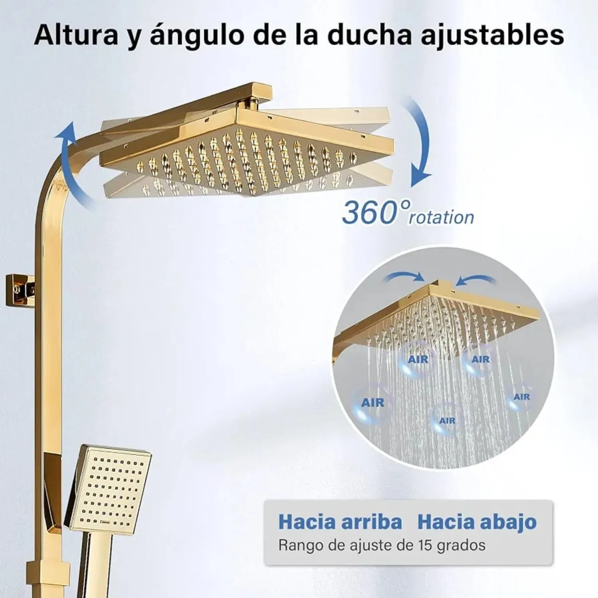 Gold Shower Mixer taps Shower Set Shower System 3- - Image 3