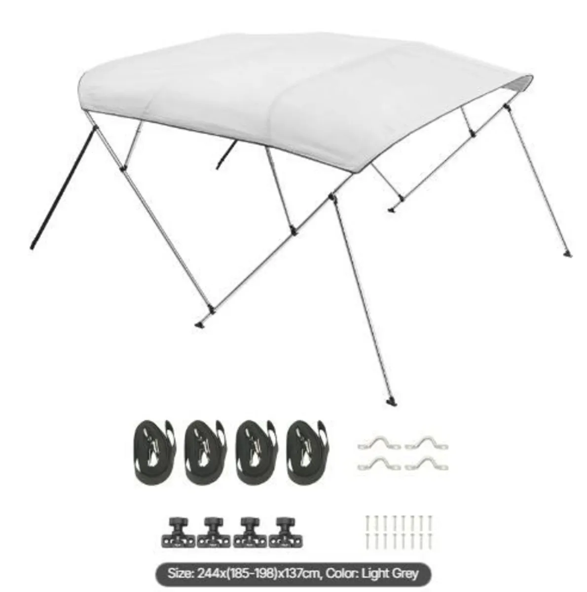 4 Bow Boat Bimini Tops, 600D Polyester Canopy - Image 4