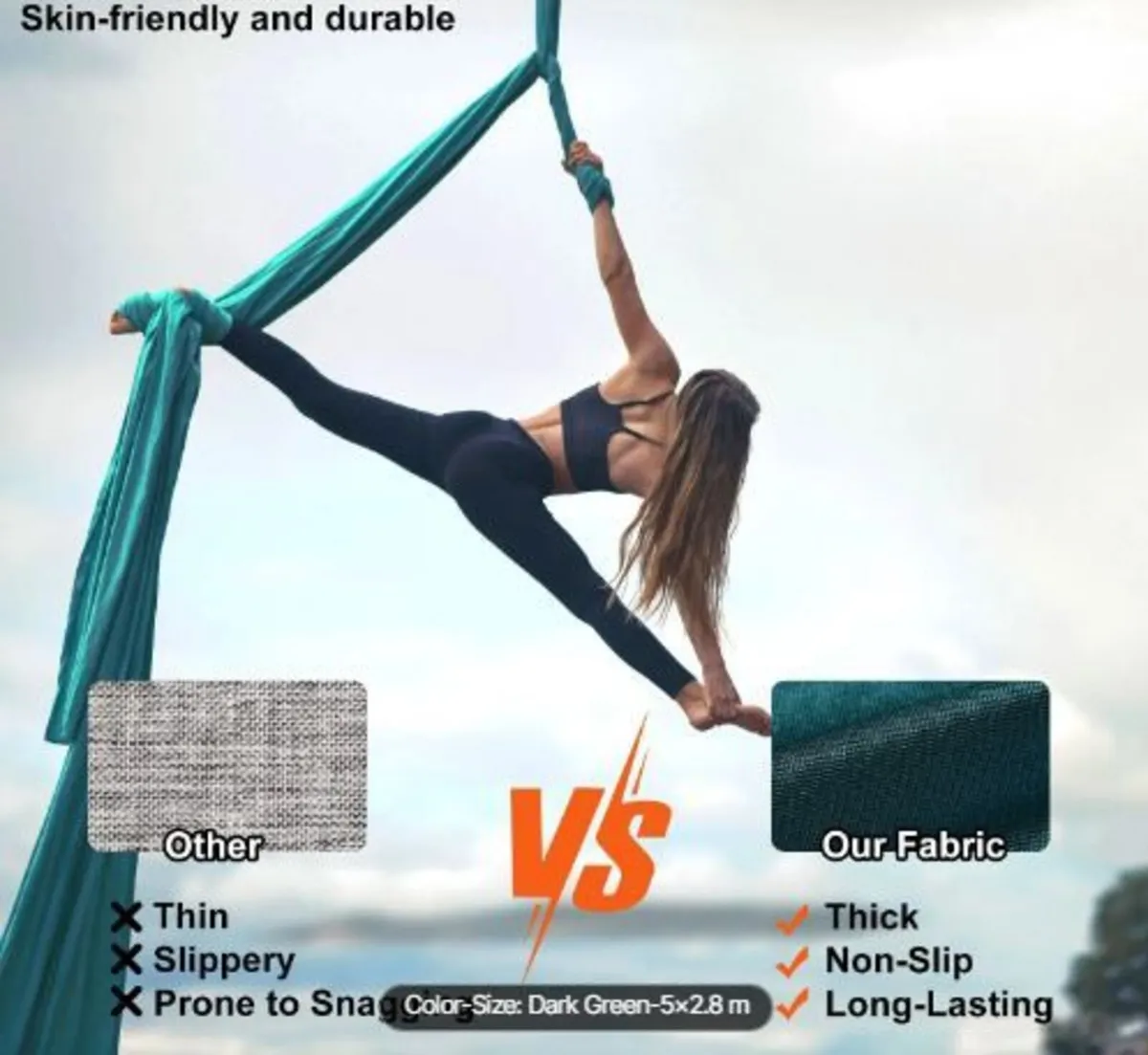 Aerial Yoga Hammock & Swing, 5.5 Yards - Image 3